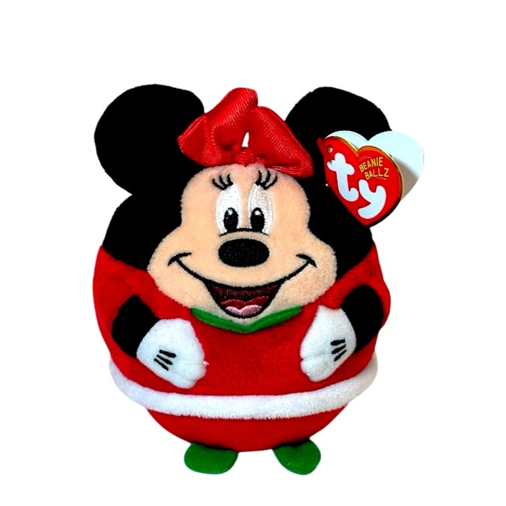 Ty Beanie Ballz Disney Minnie Mouse Holiday Plush Toy 5 inch